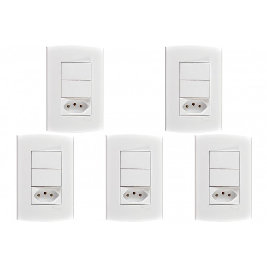 Kit C/5 - Conjunto Peesa Alfa 1548A 2 interruptores Sim.T... Kit C/5 - Conjunto Peesa Alfa 1548A 2 interruptores Sim.T...