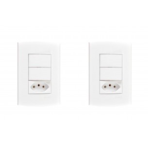 Kit C/2 - Conjunto Peesa Alfa 1548B 2 interruptores Par.T...