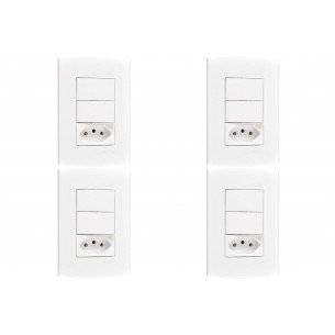 Kit C/4 - Conjunto Peesa Alfa 1548B 2 interruptores Par.T...