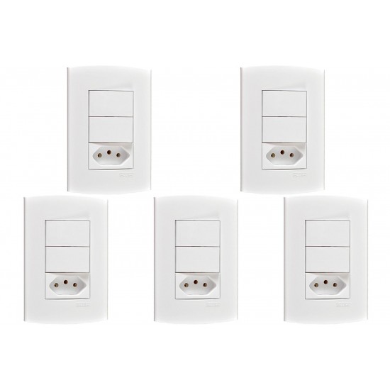 Kit C/5 - Conjunto Peesa Alfa 1548C 1S.1P.Tom 10A Branco Kit C/5 - Conjunto Peesa Alfa 1548C 1S.1P.Tom 10A Branco