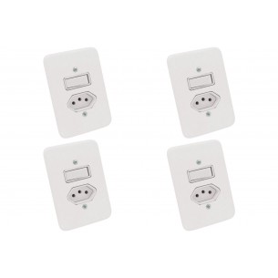 Kit C/4 - Conjunto Radial Pollar 1901218 1S 1Tomada 20A
