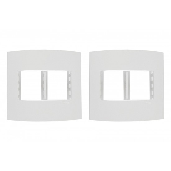 Kit C/2 - Espelho Placa Peesa Alfa P1555 4X4 4Modulo Branco Kit C/2 - Espelho Placa Peesa Alfa P1555 4X4 4Modulo Branco