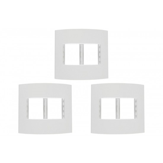 Kit C/3 - Espelho Placa Peesa Alfa P1555 4X4 4Modulo Branco