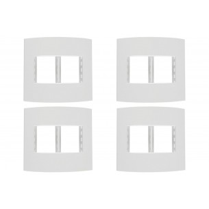 Kit C/4 - Espelho Placa Peesa Alfa P1555 4X4 4Modulo Branco