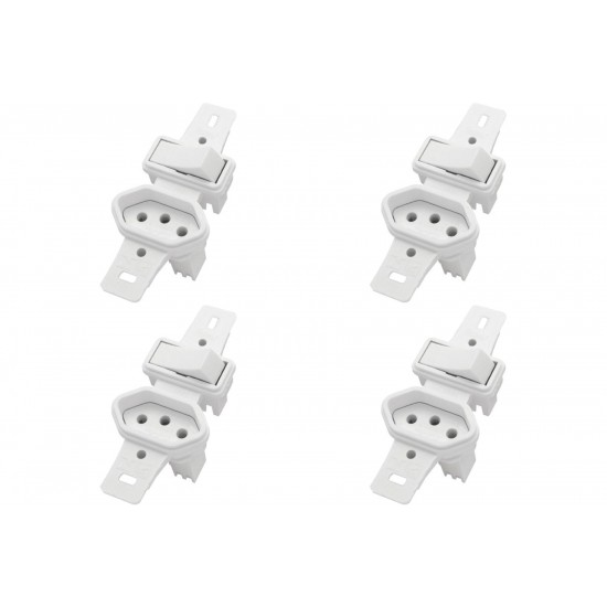 Kit C/4 - Conjunto Radial Pollar 1901137 1S 1Tomada 10A S/P Kit C/4 - Conjunto Radial Pollar 1901137 1S 1Tomada 10A S/P