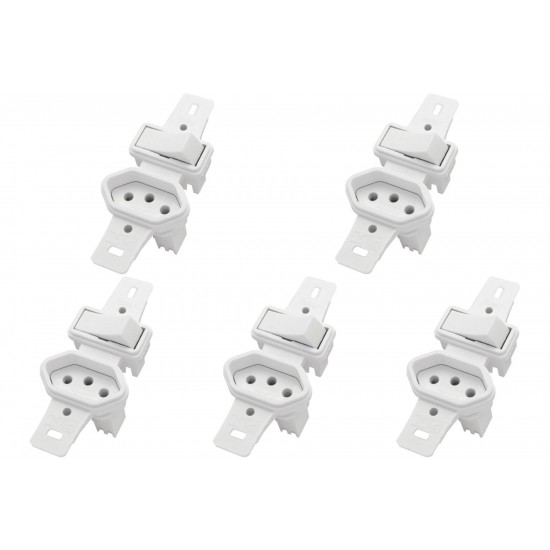 Kit C/5 - Conjunto Radial Pollar 1901137 1S 1Tomada 10A S/P Kit C/5 - Conjunto Radial Pollar 1901137 1S 1Tomada 10A S/P