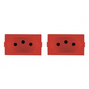 Kit C/2 - Modulo Peesa Alfa 1445V Tomada 20A Vermelho
