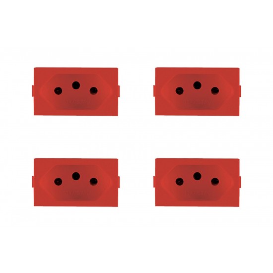 Kit C/4 - Modulo Peesa Alfa 1445V Tomada 20A Vermelho Kit C/4 - Modulo Peesa Alfa 1445V Tomada 20A Vermelho