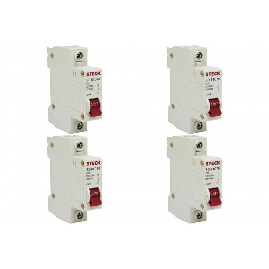 Kit C/4 - Disjuntor Steck Din Unipolar 70A Sd61 C4,5Ka
