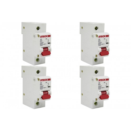 Kit C/4 - Disjuntor Steck Din Unipolar 80A Sd61 C10Ka