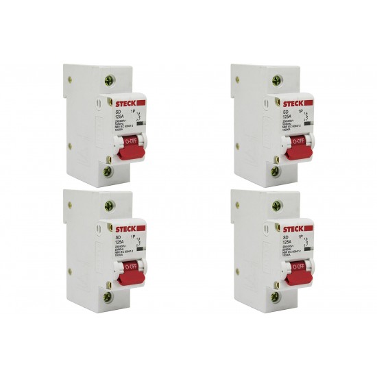 Kit C/4 - Disjuntor Steck Din Unipolar 125A Sd61 C10Ka