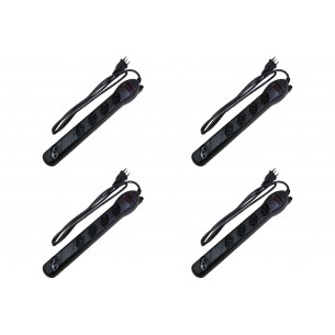 Kit C/4 - Filtro Linha Qualitronix 5 Tomada  Bivolt Preto