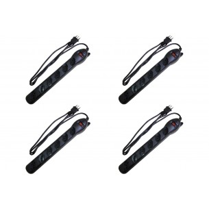 Kit C/4 - Filtro Linha Qualitronix 6 Tomada  Bivolt Preto