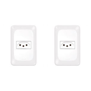 Kit C/2 - Conjunto Pial Pop 1Tomada 10A Lgx030 Branco