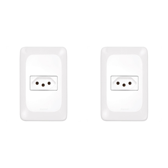 Kit C/2 - Conjunto Pial Pop 1Tomada 10A Lgx030 Branco