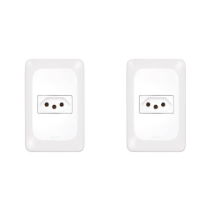 Kit C/2 - Conjunto Pial Pop 1Tomada 20A Lgx03020 Branco