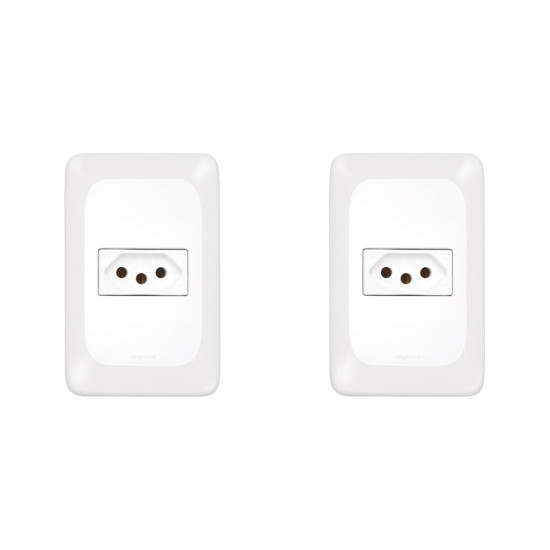 Kit C/2 - Conjunto Pial Pop 1Tomada 20A Lgx03020 Branco