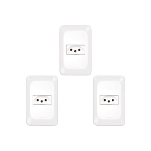 Kit C/3 - Conjunto Pial Pop 1Tomada 20A Lgx03020 Branco