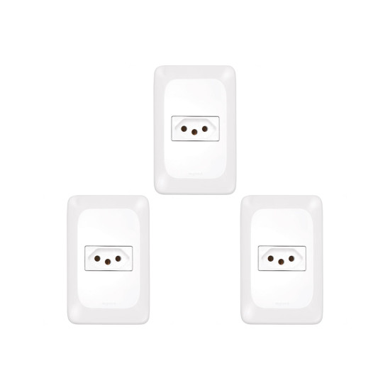 Kit C/3 - Conjunto Pial Pop 1Tomada 20A Lgx03020 Branco