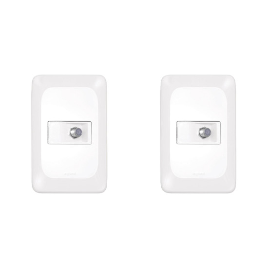 Kit C/2 - Conjunto Pial Pop Conector P/Ant.Tv Lgx060 Branco