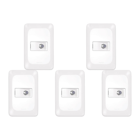 Kit C/5 - Conjunto Pial Pop Conector P/Ant.Tv Lgx060 Branco