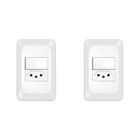 Kit C/2 - Conjunto Pial Pop 1Simp+1Tomada 10A Lgx103 Branco