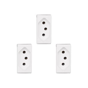 Kit C/3 - Modulo Pial Pop 1Tomada 10A Lg030 Branco