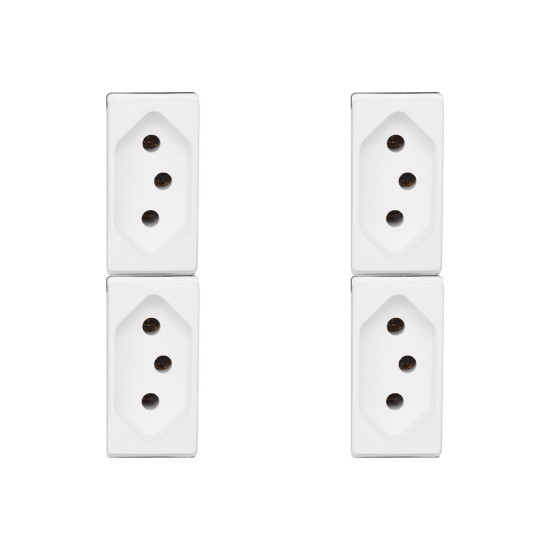 Kit C/4 - Modulo Pial Pop 1Tomada 10A Lg030 Branco