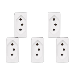Kit C/5 - Modulo Pial Pop 1Tomada 10A Lg030 Branco