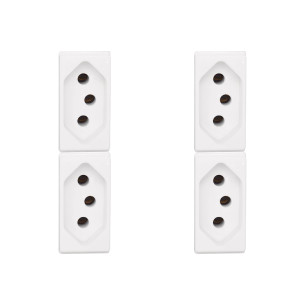 Kit C/4 - Modulo Pial Pop 1Tomada 20A Lg03020 Branco