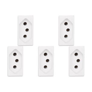 Kit C/5 - Modulo Pial Pop 1Tomada 20A Lg03020 Branco