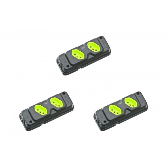 Kit C/3 - Tomada Barra Fiolux Dupla 2P+T20A Preto