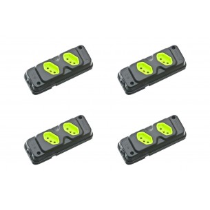 Kit C/4 - Tomada Barra Fiolux Dupla 2P+T20A Preto