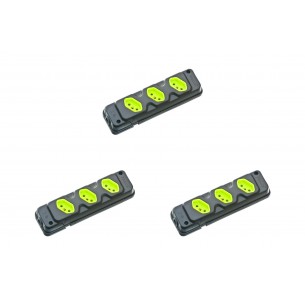 Kit C/3 - Tomada Barra Fiolux Tripla 2P+T20A Preto