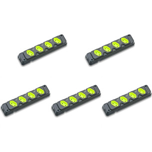 Kit C/5 - Tomada Barra Fiolux Quadrupla 2Polos 20A Preto