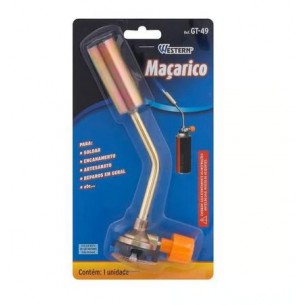 1 Maçarico Portátil GT-49 Manual Regulagem de Chama + 3 Latas Refil 227g