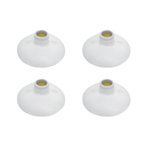 Kit C/4 - Plafonier Pvc Perlex Branco Redondo Soquete Pvc...