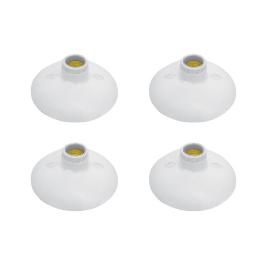 Kit C/4 - Plafonier Pvc Perlex Branco Redondo Soquete Pvc...
