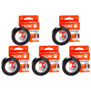 Kit C/5 - Fita Isolante Tigre 5M X 19Mm 