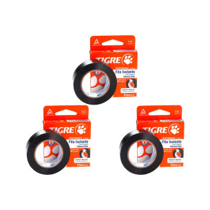 Kit C/3 - Fita Isolante Tigre 10M X 19Mm 