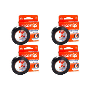 Kit C/4 - Fita Isolante Tigre 10M X 19Mm 