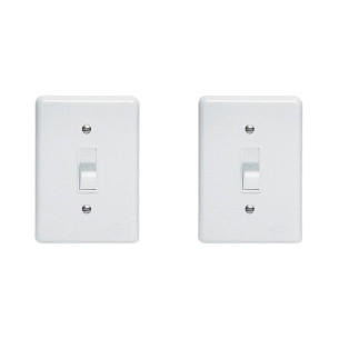 Kit C/2 - Conjunto Perlex''Branca''Com Placa(1Bipolar) 2306