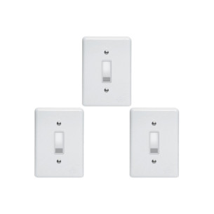 Kit C/3 - Conjunto Perlex''Branca''Com Placa(1Simples) 2381