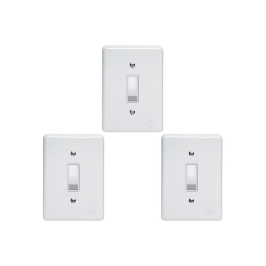 Kit C/3 - Conjunto Perlex''Branca''Com Placa(1Paralelo) 2...