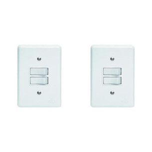 Kit C/2 - Conjunto Perlex''Branca''Com Placa(2Simples) 2382