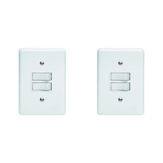 Kit C/2 - Conjunto Perlex''Branca''Com Placa(2Simples) 2382