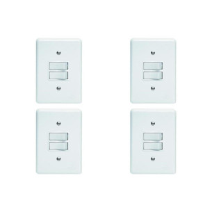 Kit C/4 - Conjunto Perlex''Branca''Com Placa(2Simples) 2382