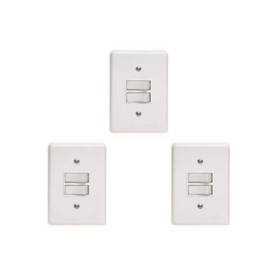 Kit C/3 - Conjunto Perlex''Branca''Com Placa(2Paralelos) ...