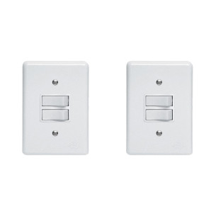 Kit C/2 - Conjunto Perlex''Branca''Com Placa(1Simples+1Pa...