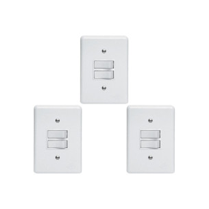 Kit C/3 - Conjunto Perlex''Branca''Com Placa(1Simples+1Pa...